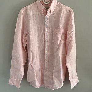 Baird McNutt Irish Linen Shirt - Slim Fit - Color is Pink Blush